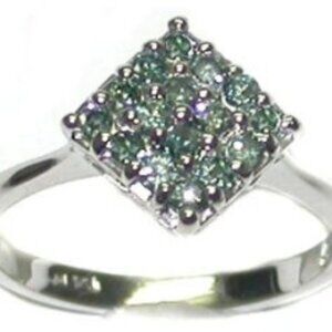 REDUCED!   Dazzling 14Kt White Gold Half-Carat Blue Diamond Ring